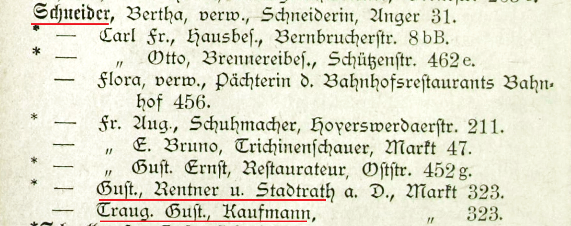 Familienforschung Sachsen: Gustav Schneider, Mühlberg/Elbe, Kamenz.