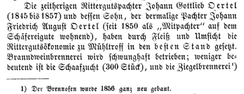 Familienchronik: Johann Gottlieb Oertel, Rittergut Mühltroff in Sachsen.